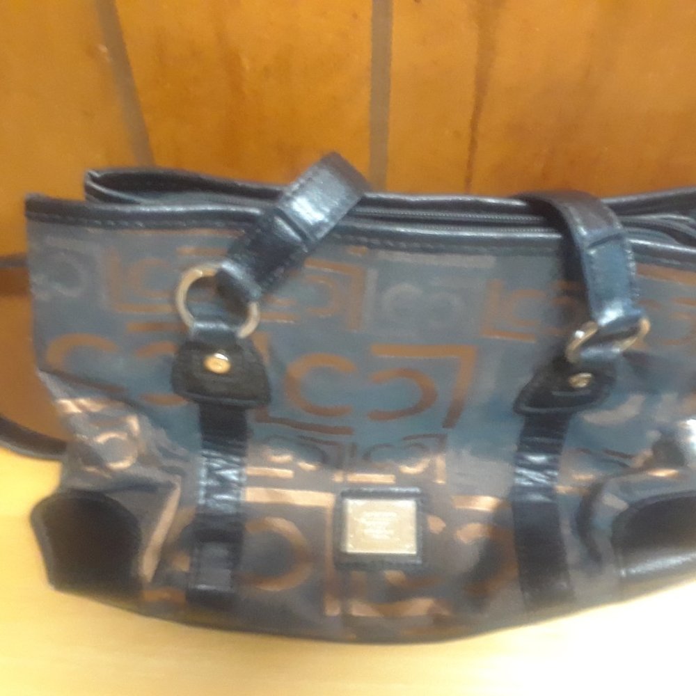 LIZ CLAIBOURNE PURSE..pen mark on inside of one section..button has scratches